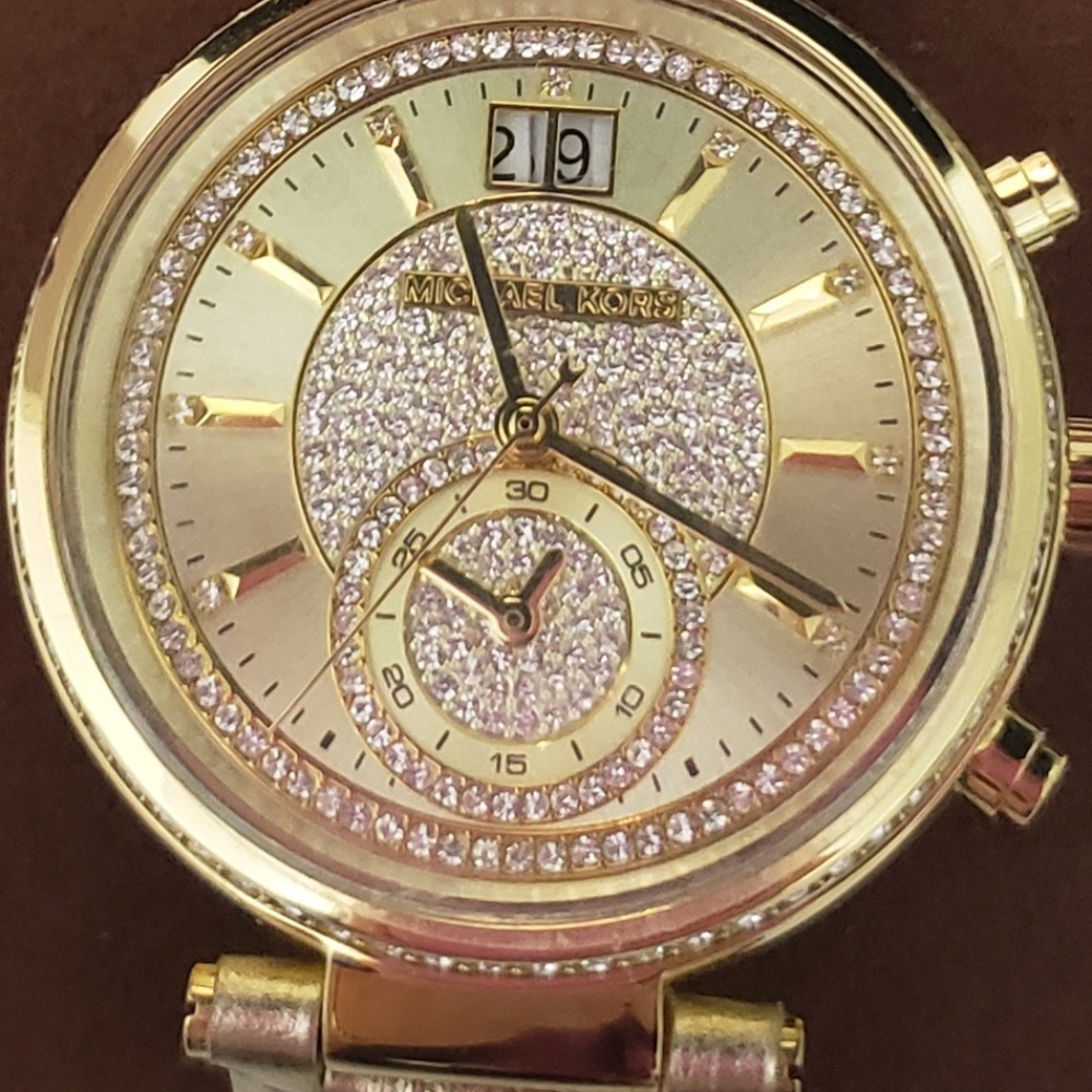 Michael Kors gold watch with  leather band